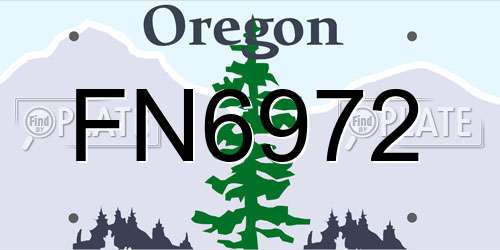 FN6972 Oregon License Plate