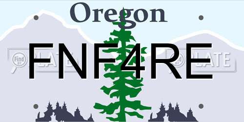 FNF4RE Oregon License Plate