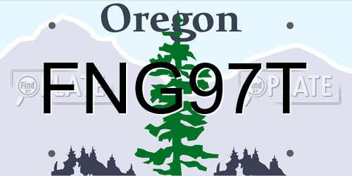 FNG97T Oregon License Plate