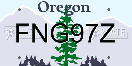 FNG97Z Oregon License Plate