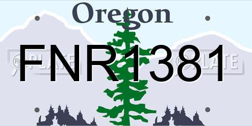FNR1381 Oregon License Plate