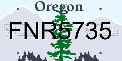 FNR5735 Oregon License Plate