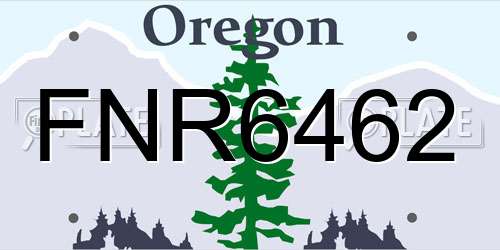 FNR6462 Oregon License Plate