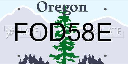 FOD58E Oregon License Plate