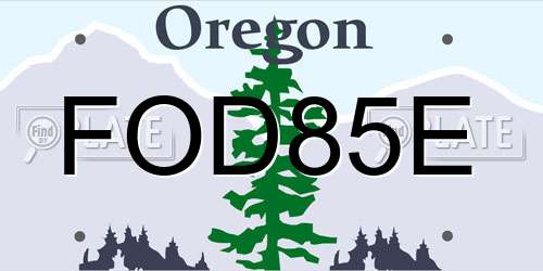 FOD85E Oregon License Plate