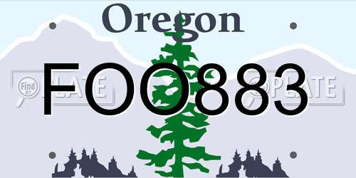 FOO883 Oregon License Plate