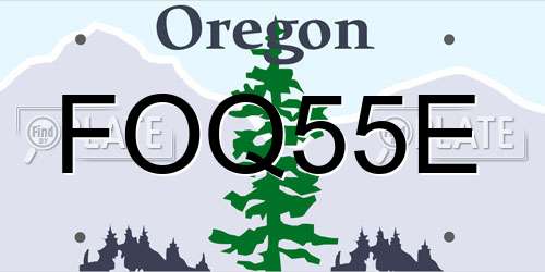 FOQ55E Oregon License Plate