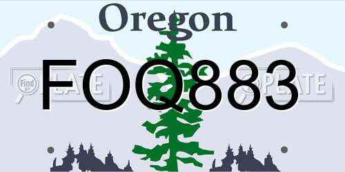 FOQ883 Oregon License Plate