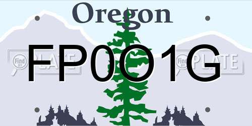 FP0O1G Oregon License Plate
