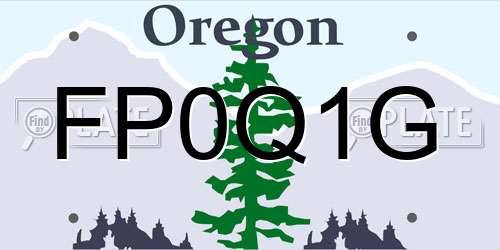 FP0Q1G Oregon License Plate