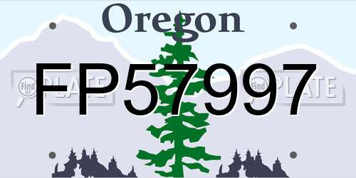 FP57997 Oregon License Plate