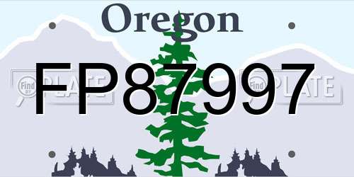 FP87997 Oregon License Plate