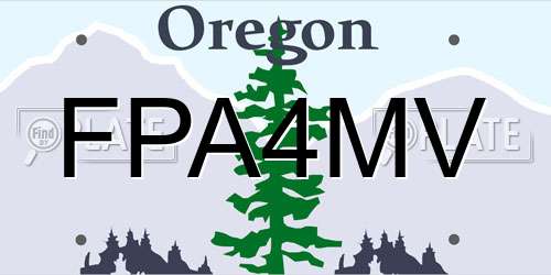 FPA4MV Oregon License Plate