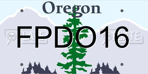 FPDO16 Oregon License Plate