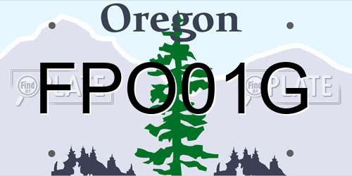 FPO01G Oregon License Plate