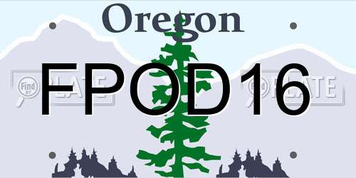 FPOD16 Oregon License Plate