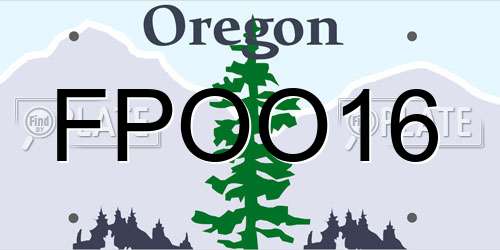 FPOO16 Oregon License Plate