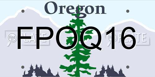 FPOQ16 Oregon License Plate