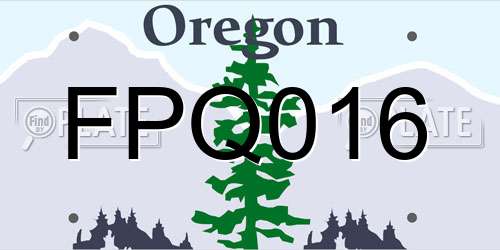 FPQ016 Oregon License Plate