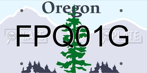 FPQ01G Oregon License Plate