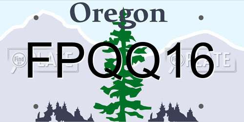 FPQQ16 Oregon License Plate