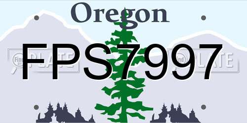 FPS7997 Oregon License Plate