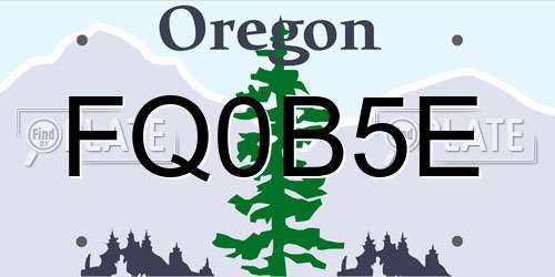 FQ0B5E Oregon License Plate