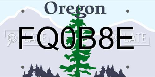 FQ0B8E Oregon License Plate