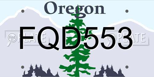 FQD553 Oregon License Plate