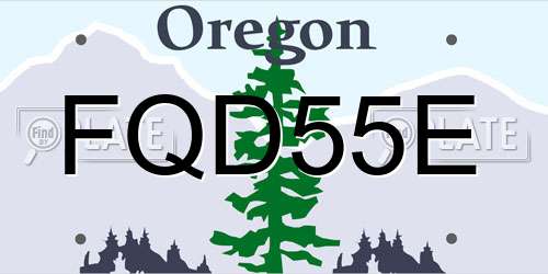 FQD55E Oregon License Plate