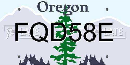 FQD58E Oregon License Plate