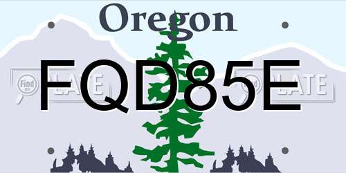 FQD85E Oregon License Plate