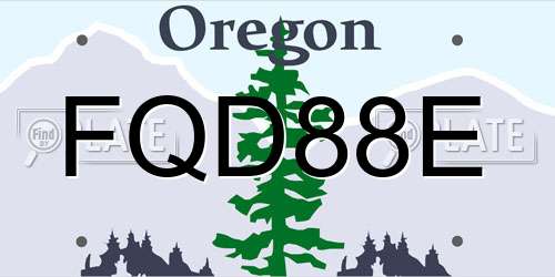 FQD88E Oregon License Plate