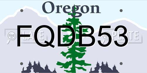 FQDB53 Oregon License Plate