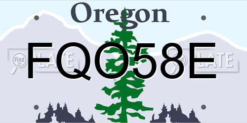 FQO58E Oregon License Plate