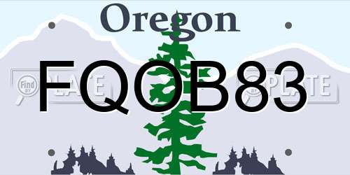 FQOB83 Oregon License Plate