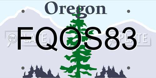 FQOS83 Oregon License Plate