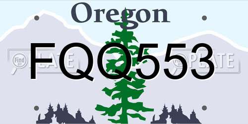 FQQ553 Oregon License Plate
