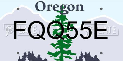 FQQ55E Oregon License Plate