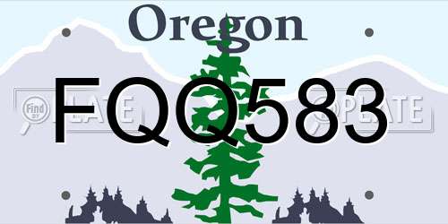 FQQ583 Oregon License Plate