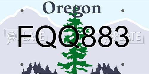 FQQ883 Oregon License Plate