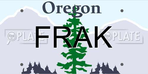 FRAK Oregon License Plate