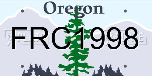 FRC1998 Oregon License Plate