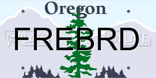FREBRD Oregon License Plate