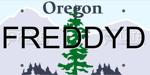 FREDDYD Oregon License Plate
