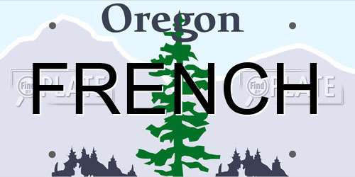 FRENCH Oregon License Plate