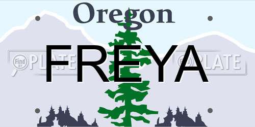 FREYA Oregon License Plate