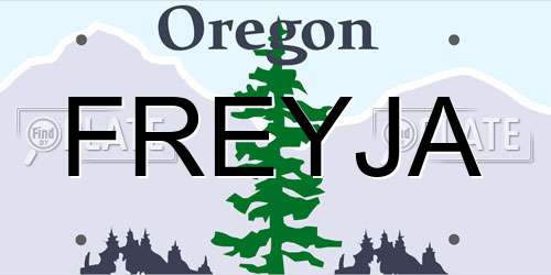 FREYJA Oregon License Plate