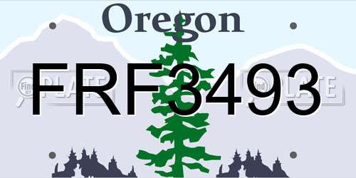FRF3493 Oregon License Plate