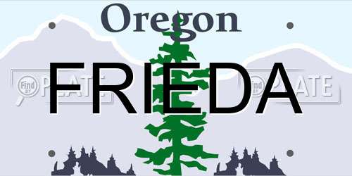 FRIEDA Oregon License Plate